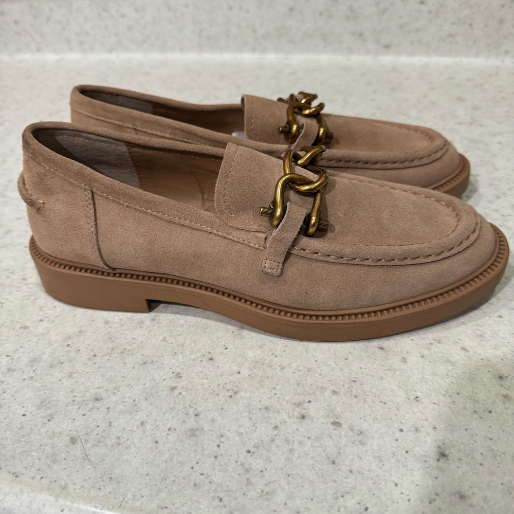 Steve Madden Taupe Suede Chain Loafers